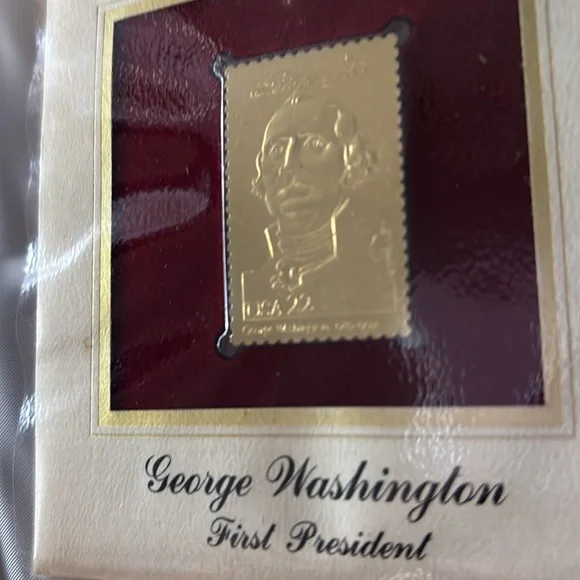 Vintage Golden Replicas of 1986 US Presidents Stamps Album - Picture 9 of 9